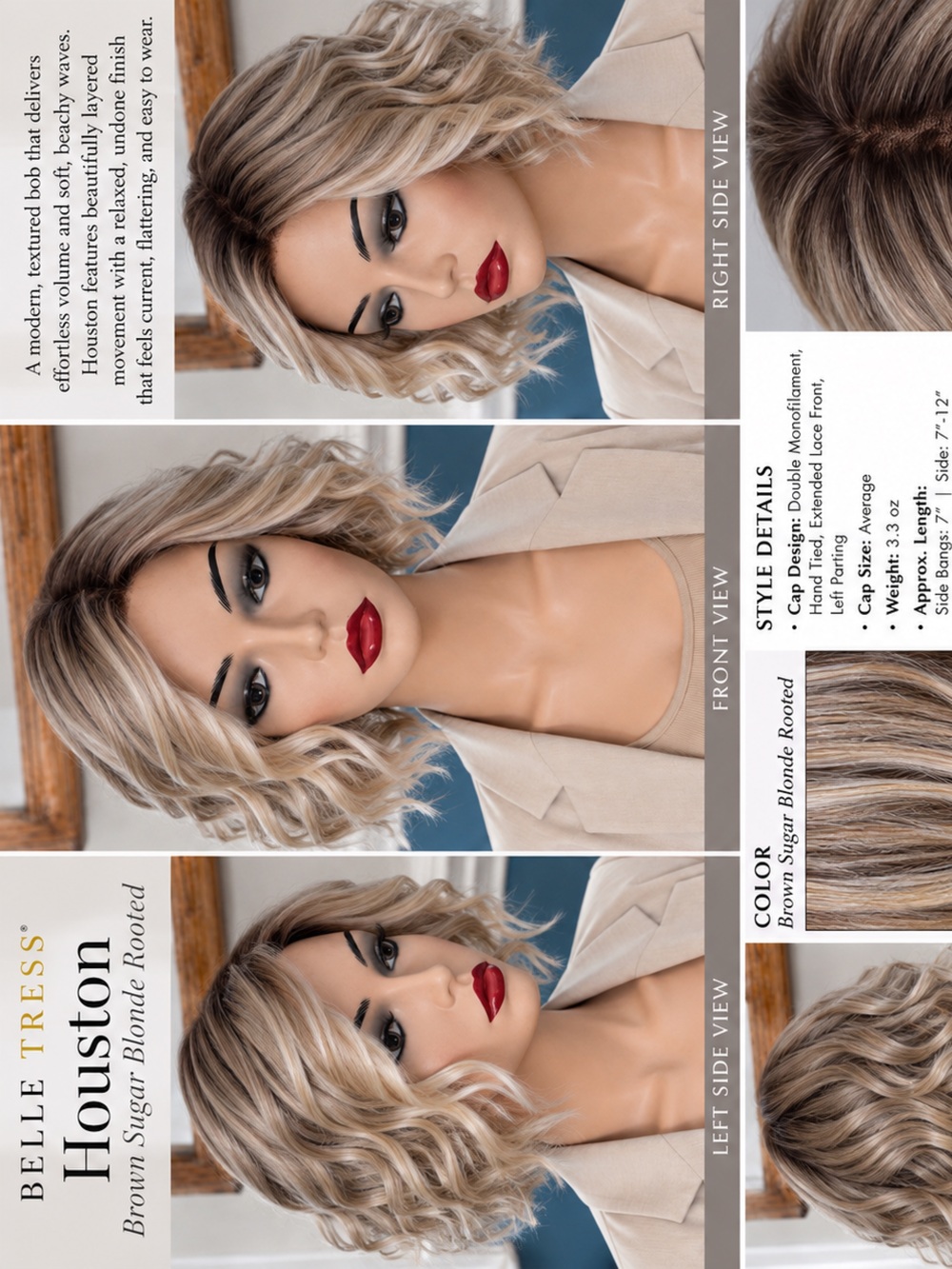 Belle Tress Houston in Brown Sugar Blonde Rooted ICONS Collection